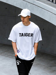 Men's Plus Size Letter Graphic Round Neck Half Sleeve T-Shirt