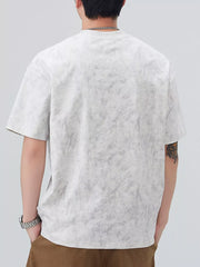 Men's Plus Size Letter Round Neck Short Sleeve T-Shirt