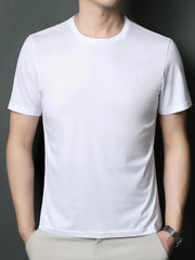 Men's Plus Size Lightweight Breathable Round Neck T-Shirt White / M