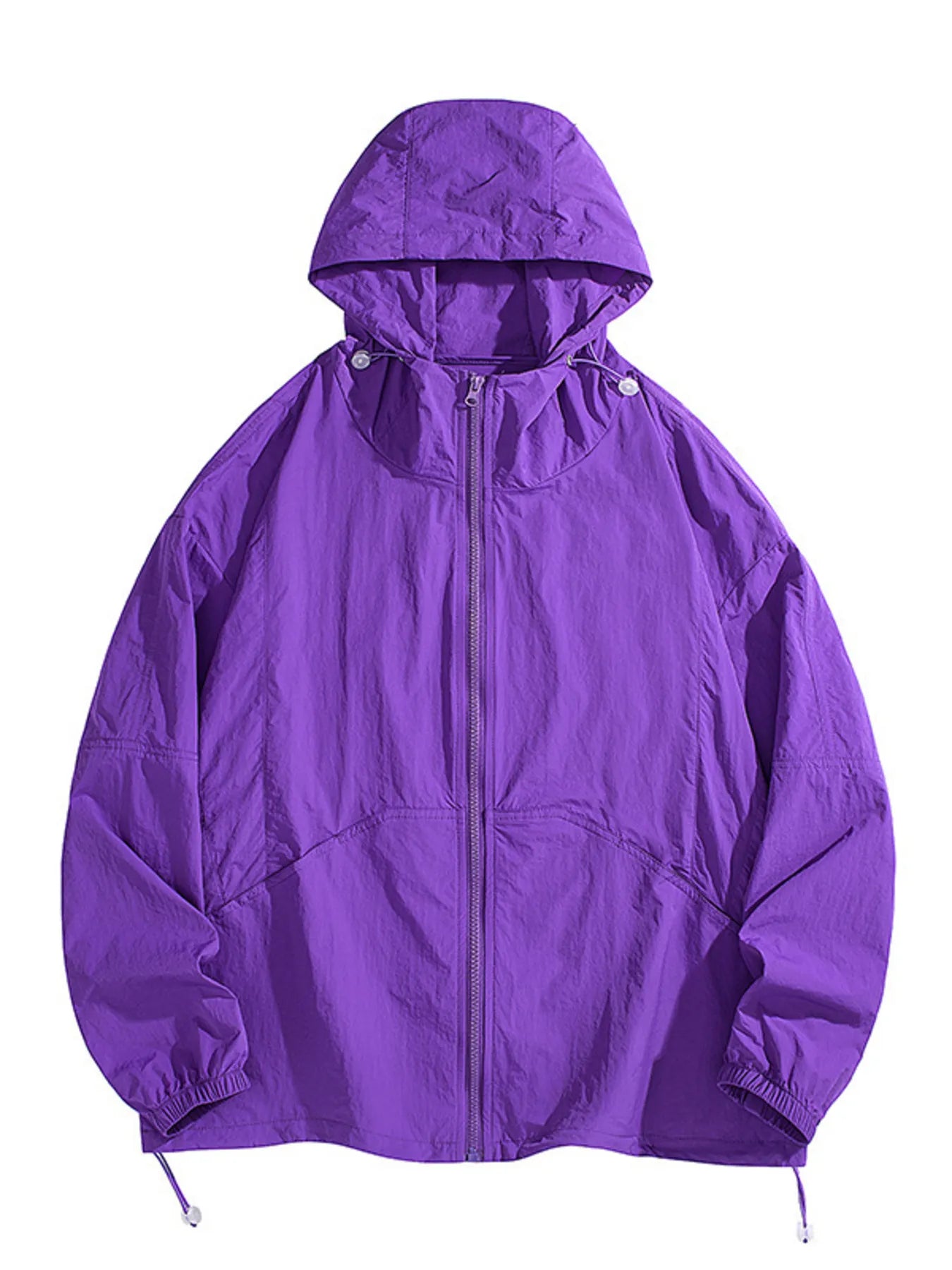 Men's Plus Size Lightweight Hooded Windbreaker Jacket Purple / M
