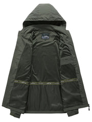 Men's Plus Size Lightweight Hooded Windproof Outdoor Jacket