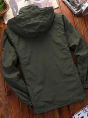 Men's Plus Size Lightweight Hooded Windproof Outdoor Jacket