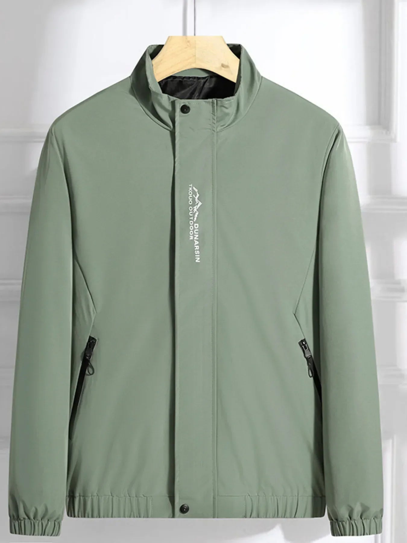 Men's Plus Size Lightweight Zip Up Windproof Jacket Grass Green / M