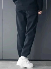 Men's Plus Size Loose Fit Casual Pants Velvet Black / M