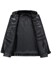 Men's Plus Size Motor Racing Leather Jacket