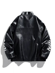 Men's Plus Size Motor Racing Leather Jacket