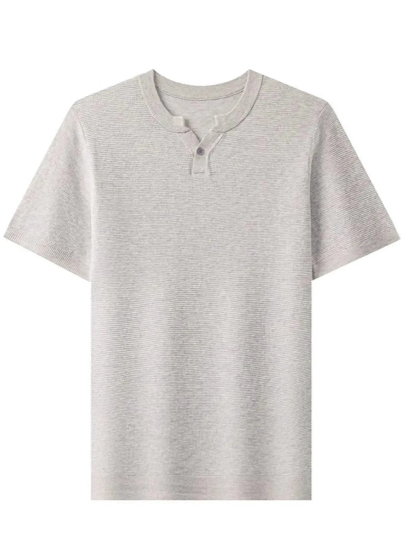 Men's Plus Size Notched Short Sleeve T-Shirt