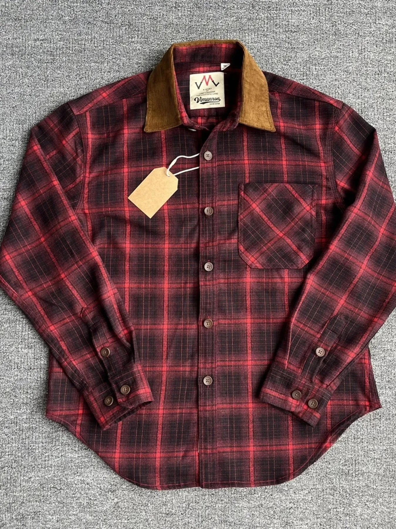 Men's Plus Size Oversized Plaid Button Up Shirt Red Grid / M