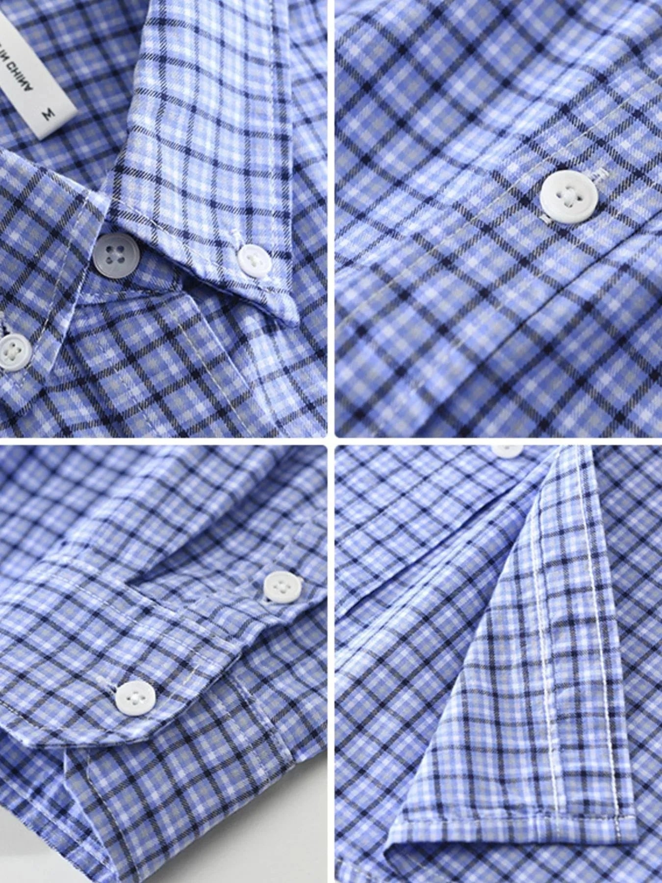 Men's Plus Size Plaid Button Up Short Sleeve Shirt