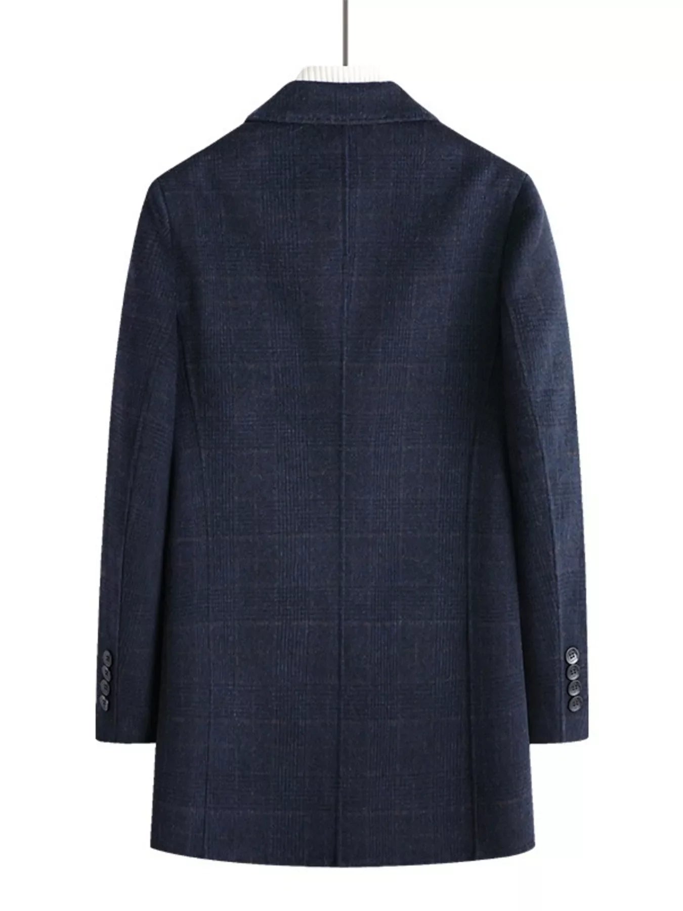 Men's Plus Size Plaid Wool Blend Overcoat