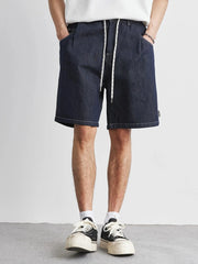 Men's Plus Size Pocketed Denim Shorts Blue / M