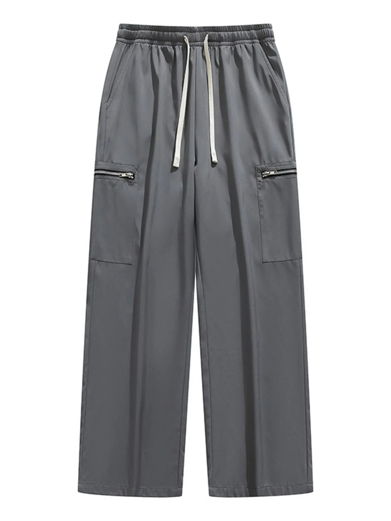Men's Plus Size Pocketed Wide Leg Pants Dark Gray / M
