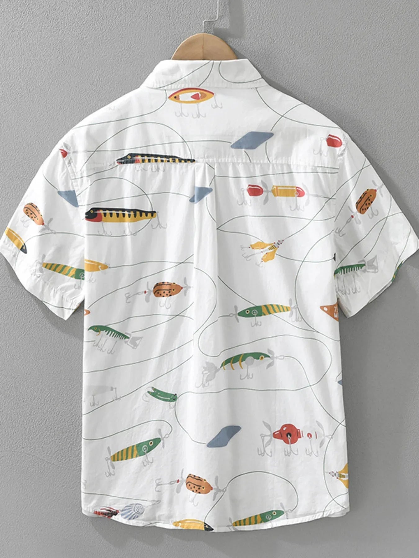 Men's Plus Size Printed Button Up Short Sleeve Shirt