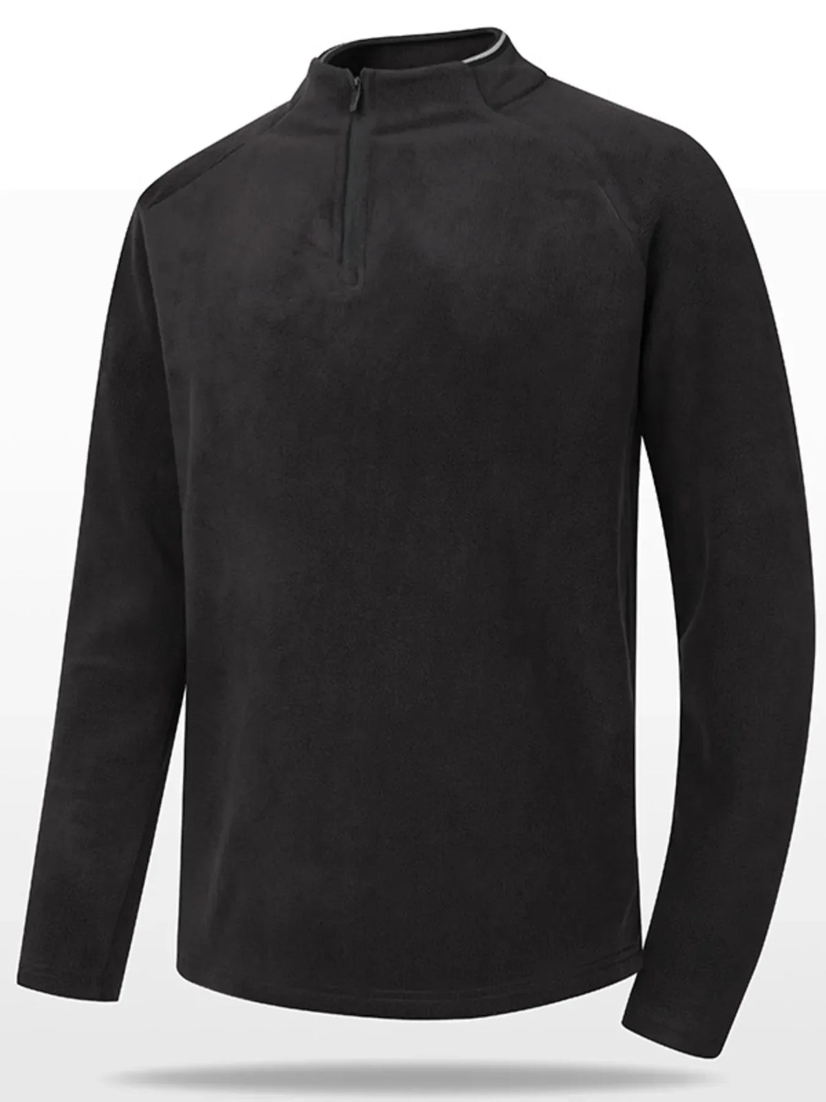 Men's Plus Size Quarter Zip Long Sleeve Sweatshirt Black / M