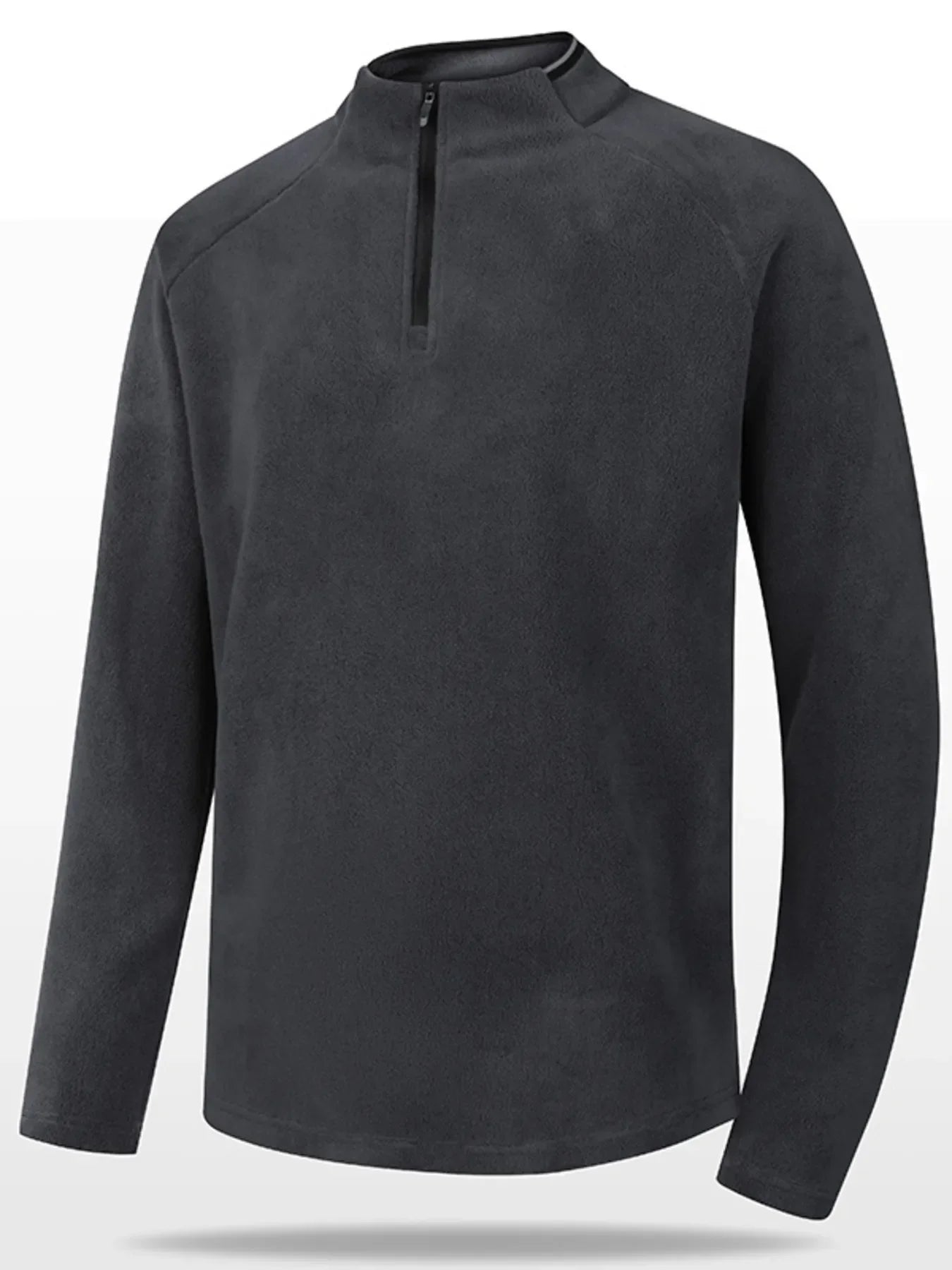 Men's Plus Size Quarter Zip Long Sleeve Sweatshirt Dark Gray / M
