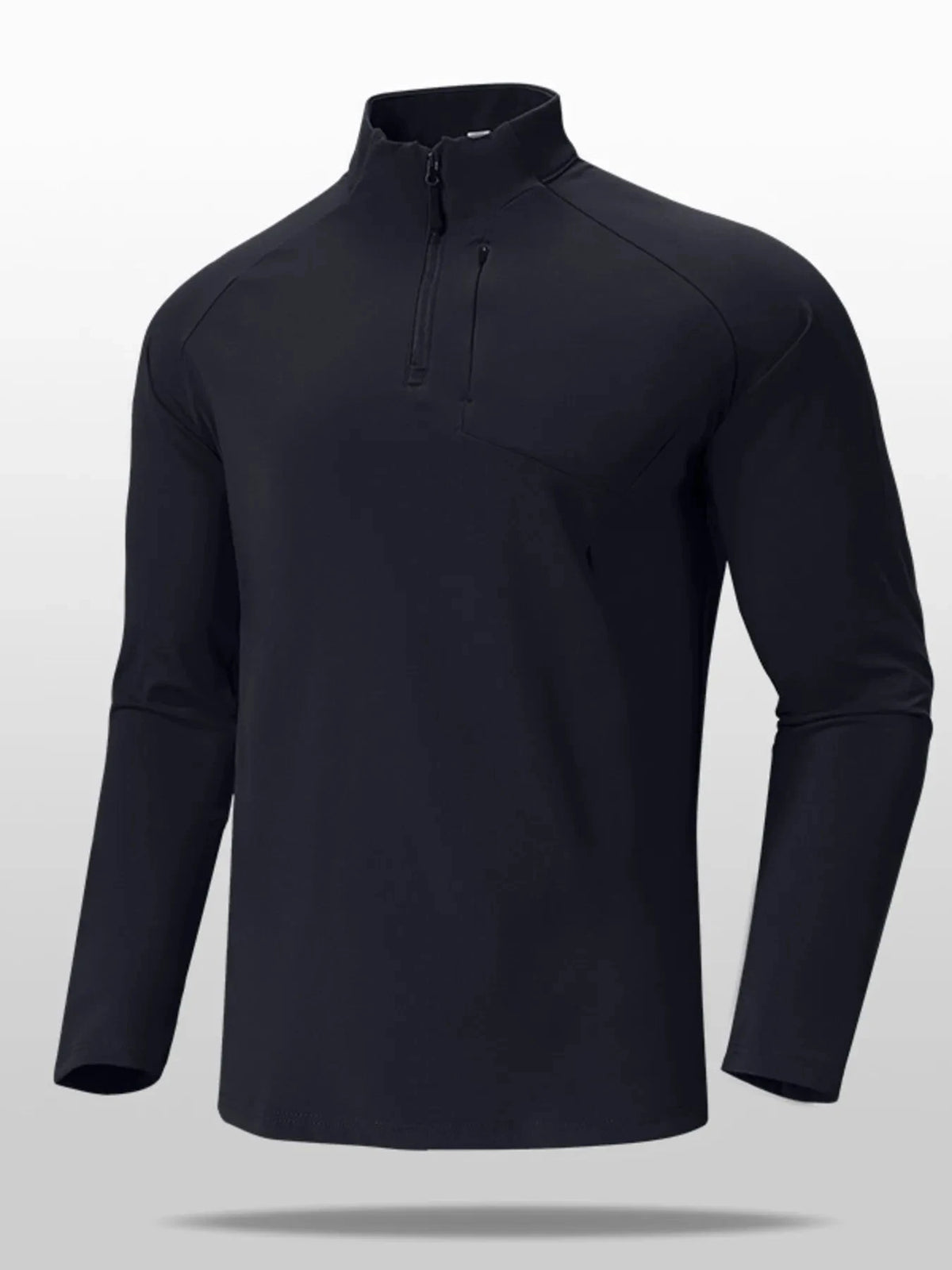 Men's Plus Size Quarter Zip Long Sleeve top Black / M