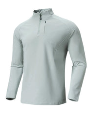 Men's Plus Size Quarter Zip Long Sleeve top Sage / M