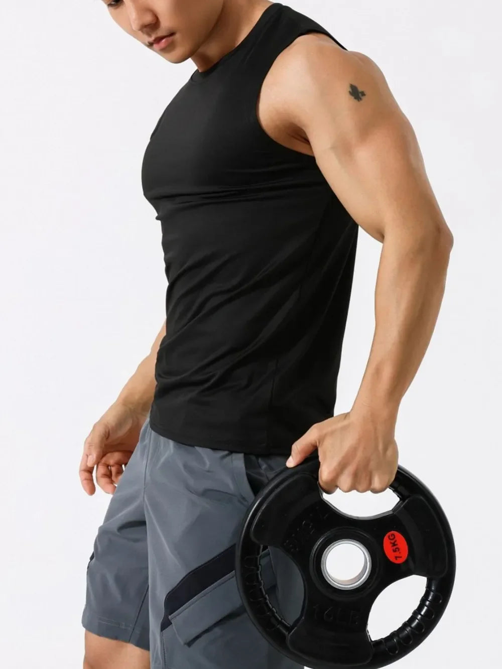 Men's Plus Size Round Neck Active Tank