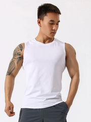 Men's Plus Size Round Neck Active Tank White / M