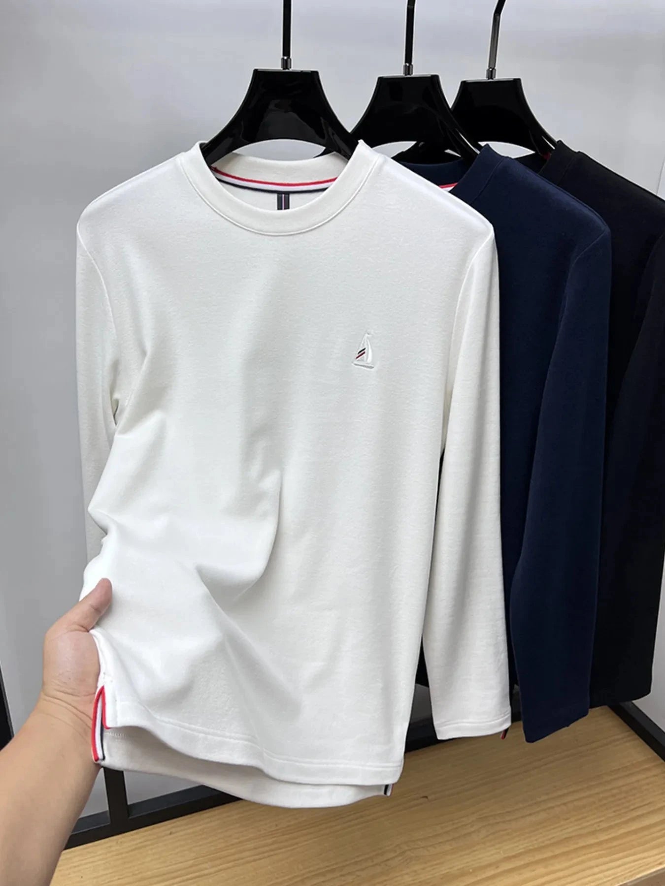 Men's Plus Size Round Neck Long Sleeve T-Shirt