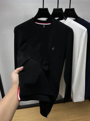 Men's Plus Size Round Neck Long Sleeve T-Shirt Black / M