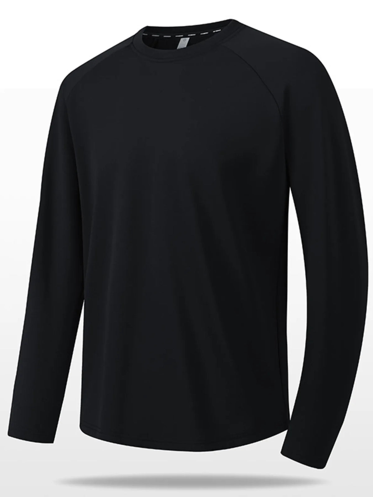 Men's Plus Size Round Neck Raglan Sleeve T-Shirt Black / M