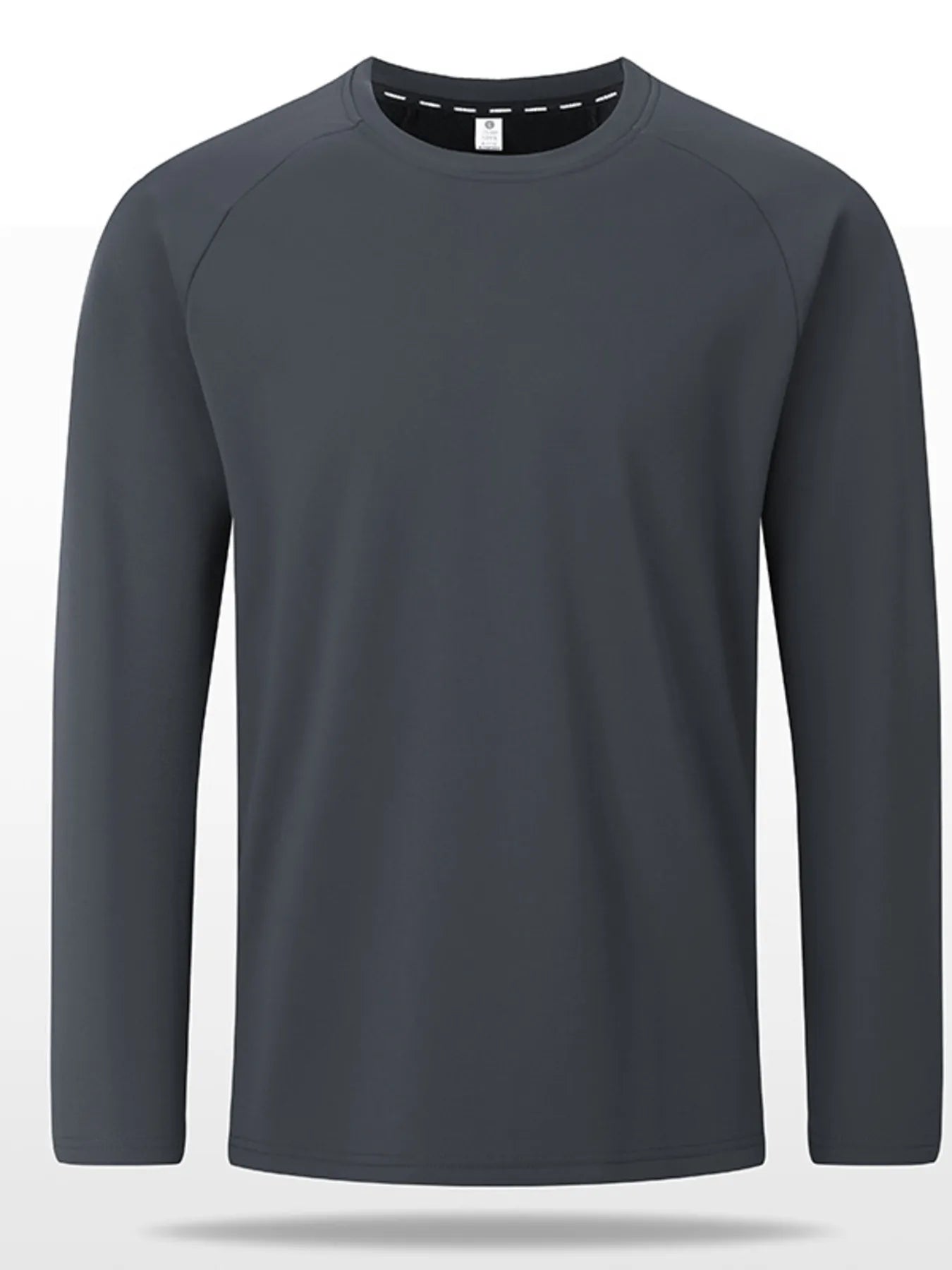 Men's Plus Size Round Neck Raglan Sleeve T-Shirt Dark Gray / M