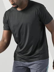 Men's Plus Size Round Neck Short Sleeve Active T-Shirt Black / M