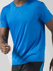 Men's Plus Size Round Neck Short Sleeve Active T-Shirt Blue / M