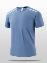 Men's Plus Size Round Neck Short Sleeve Active T-Shirt Dusty Blue / M