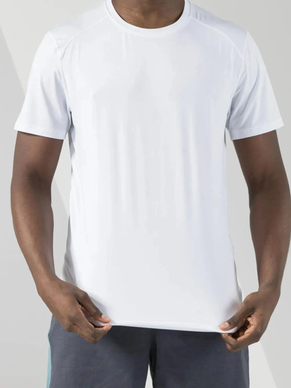 Men's Plus Size Round Neck Short Sleeve Active T-Shirt White / M