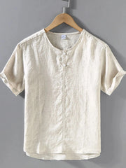 Men's Plus Size Round Neck Short Sleeve Blouse