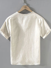 Men's Plus Size Round Neck Short Sleeve Blouse