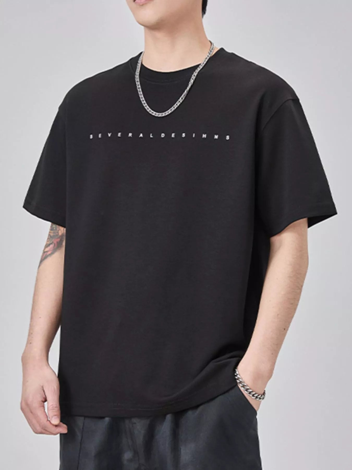 Men's Plus Size Round Neck Short Sleeve T-Shirt