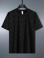 Men's Plus Size Round Neck Short Sleeve T-Shirt Black / M
