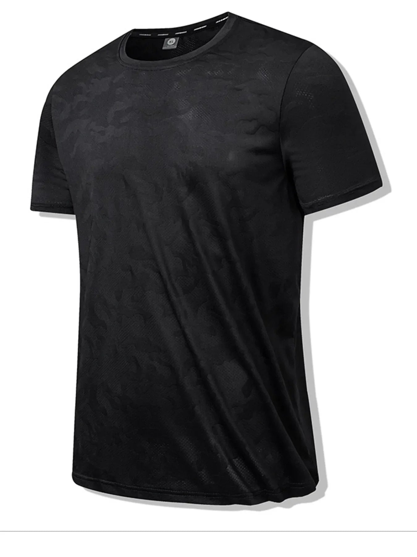 Men's Plus Size Round Neck Short Sleeve T-Shirt Black / M