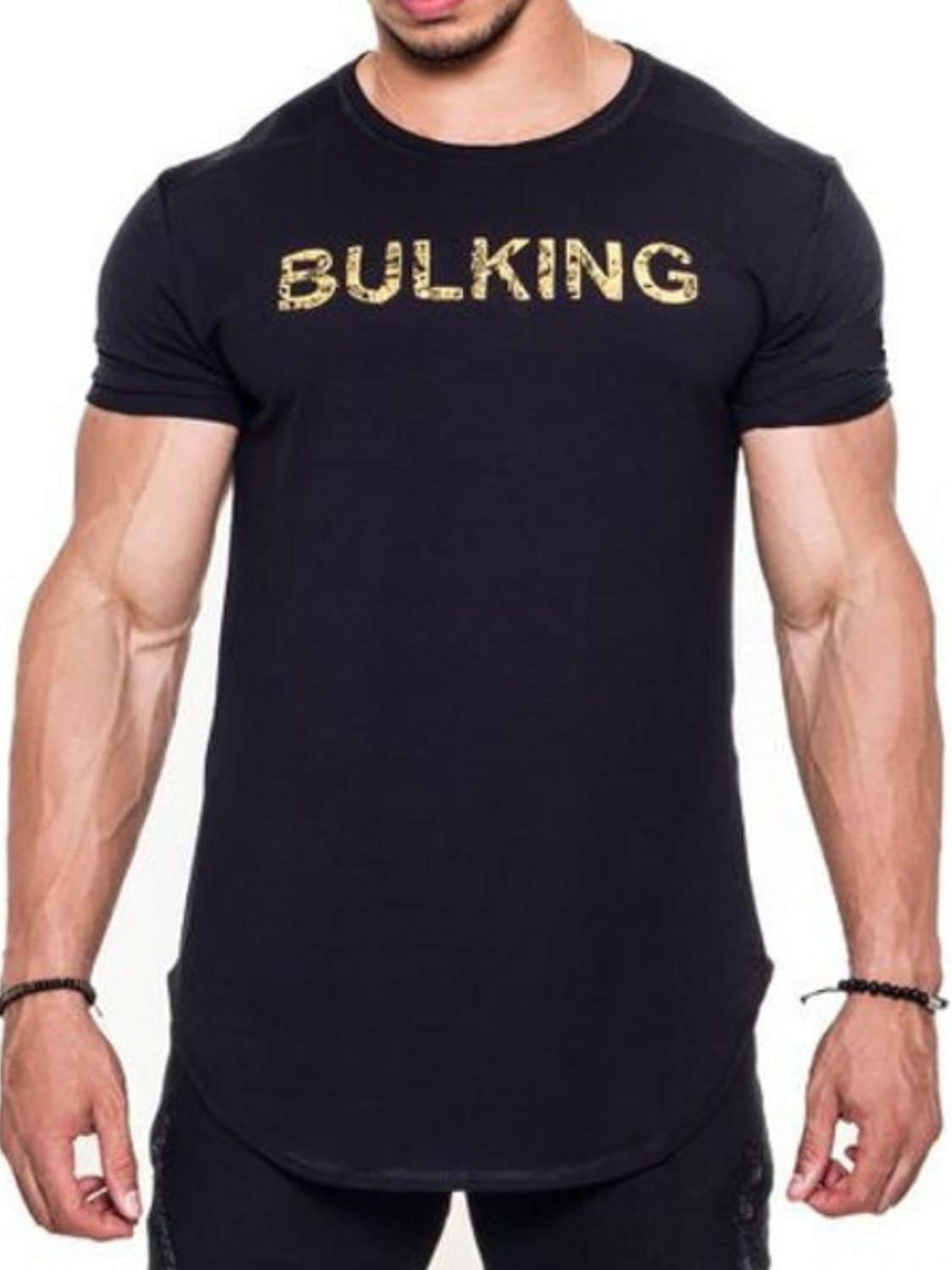Men's Plus Size Round Neck Short Sleeve T-Shirt Black / M