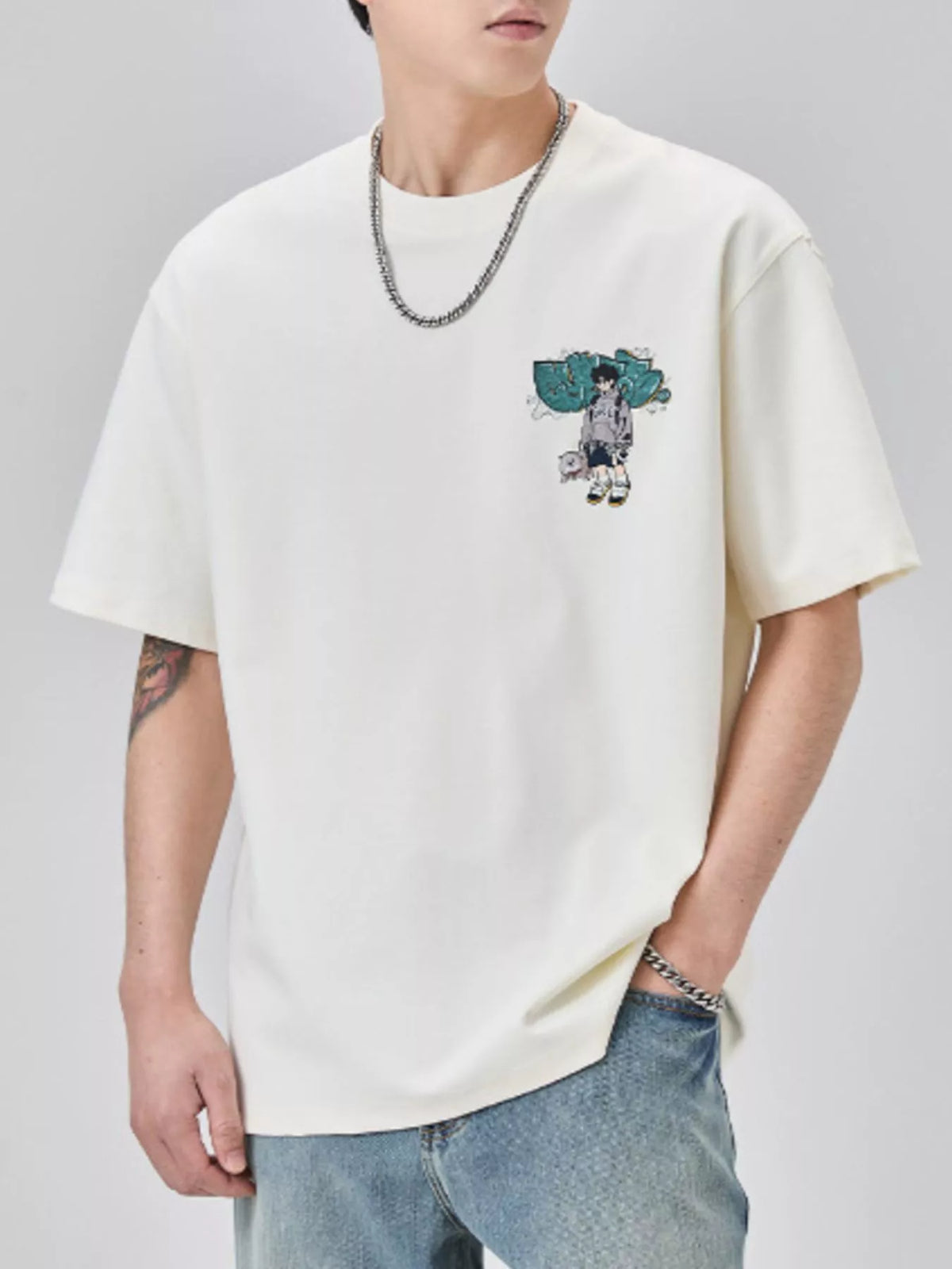 Men's Plus Size Round Neck Short Sleeve T-Shirt Cheese Yellow / M