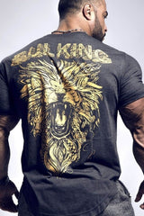 Men's Plus Size Round Neck Short Sleeve T-Shirt Dark Gray / M