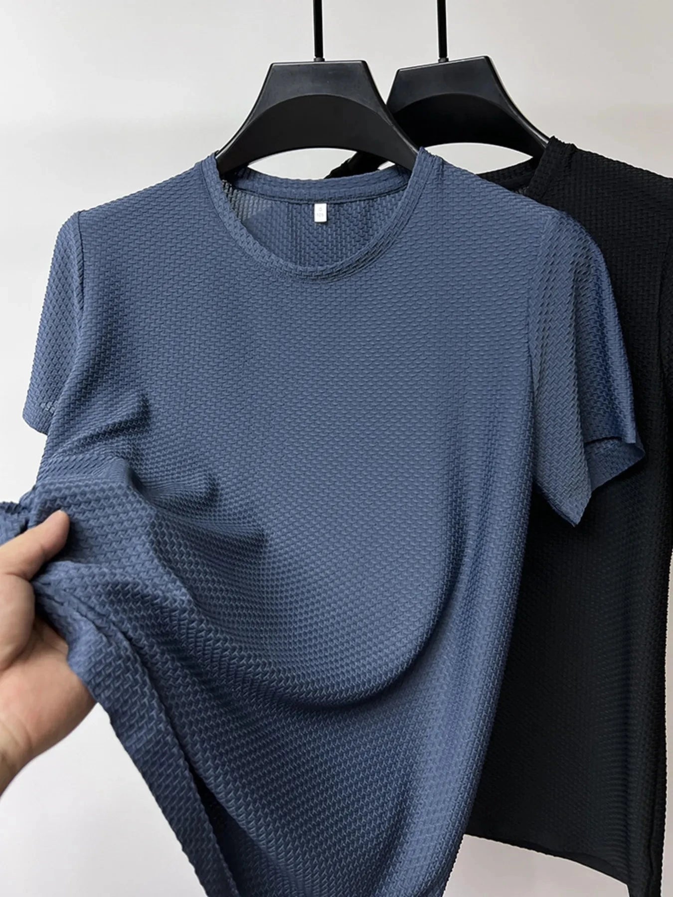 Men's Plus Size Round Neck Short Sleeve T-Shirt Fog Basket / 165/M