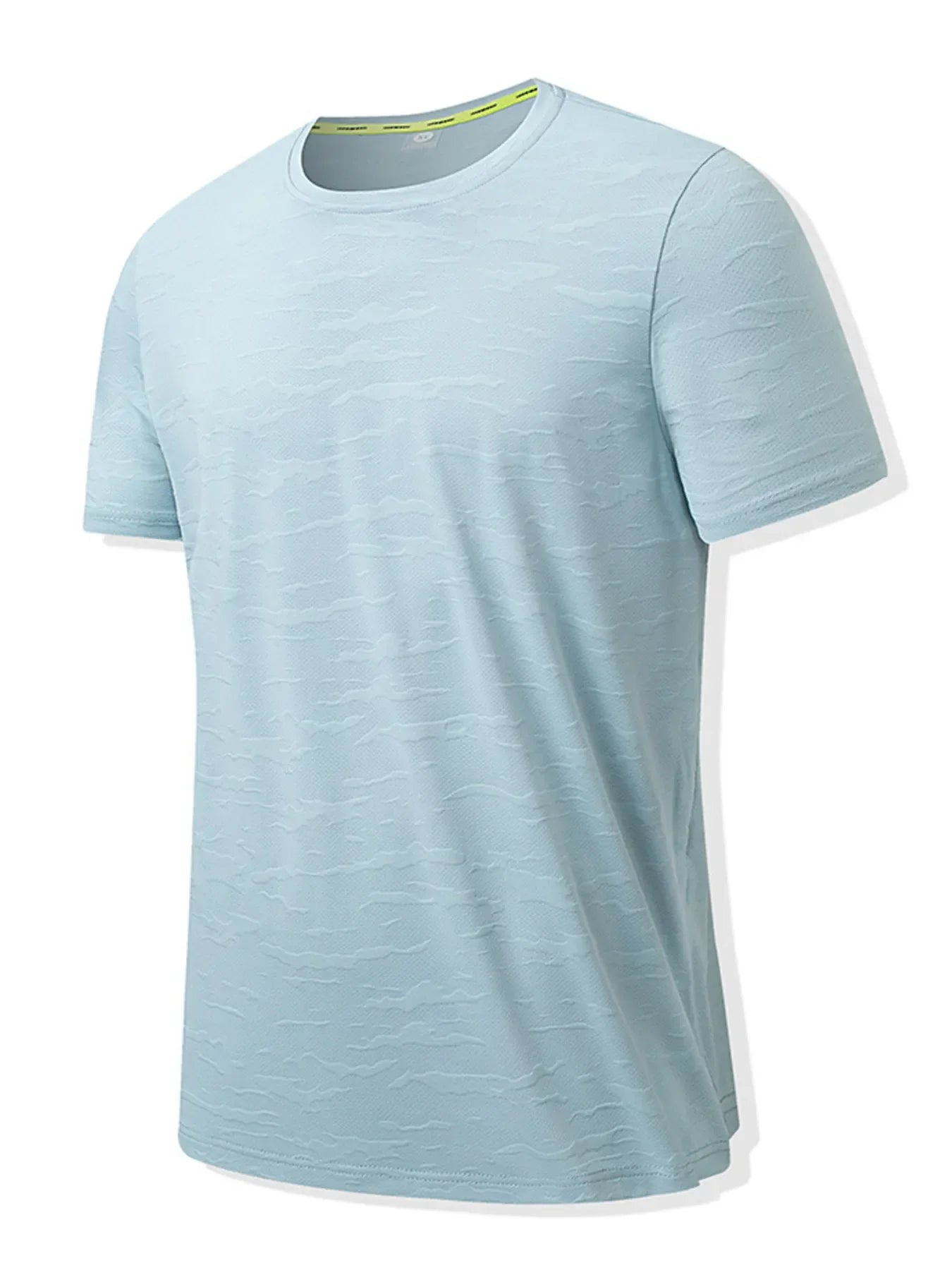Men's Plus Size Round Neck Short Sleeve T-Shirt Light Blue / M