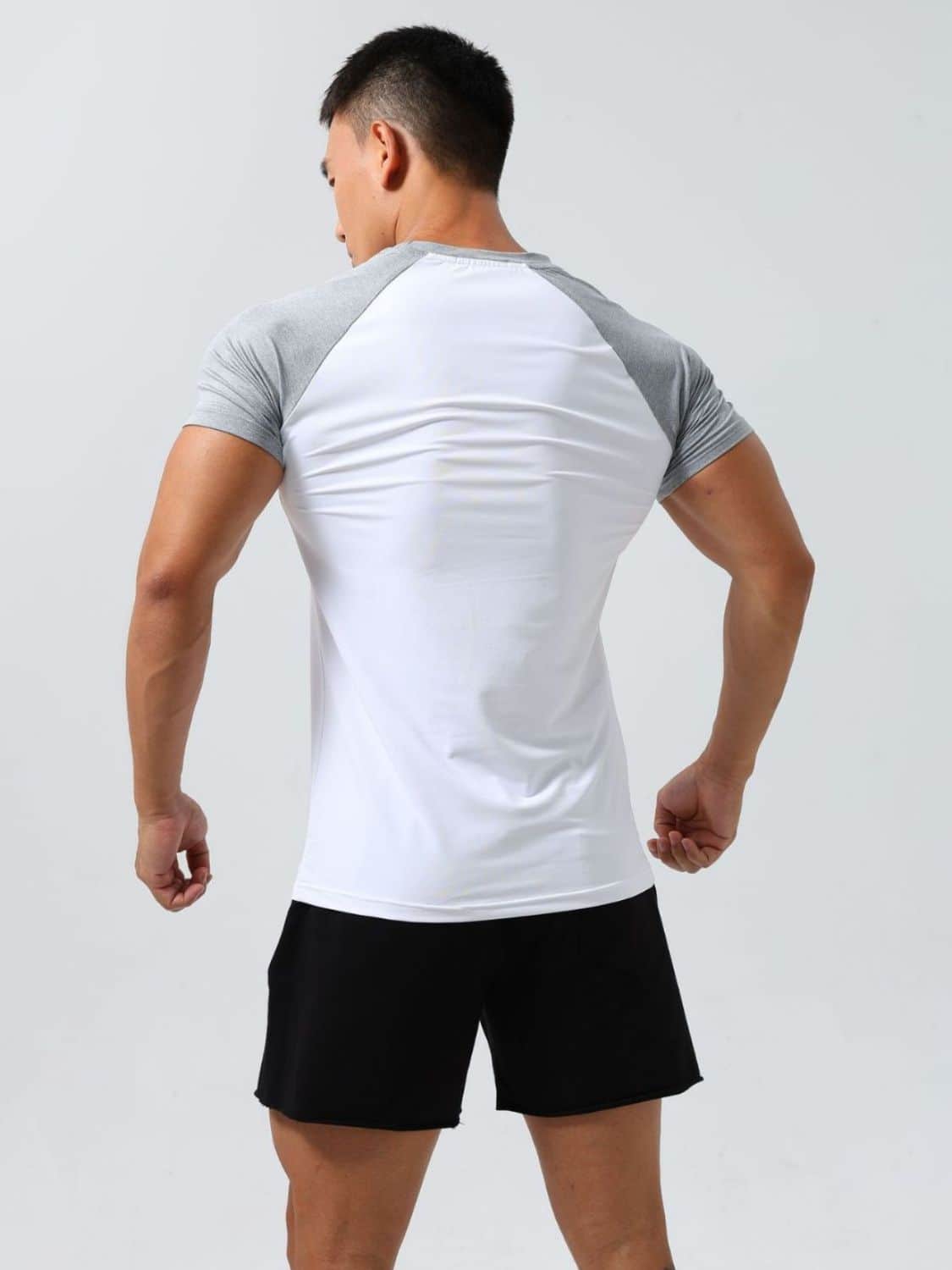 Men's Plus Size Round Neck Short Sleeve T-Shirt Light Gray / M
