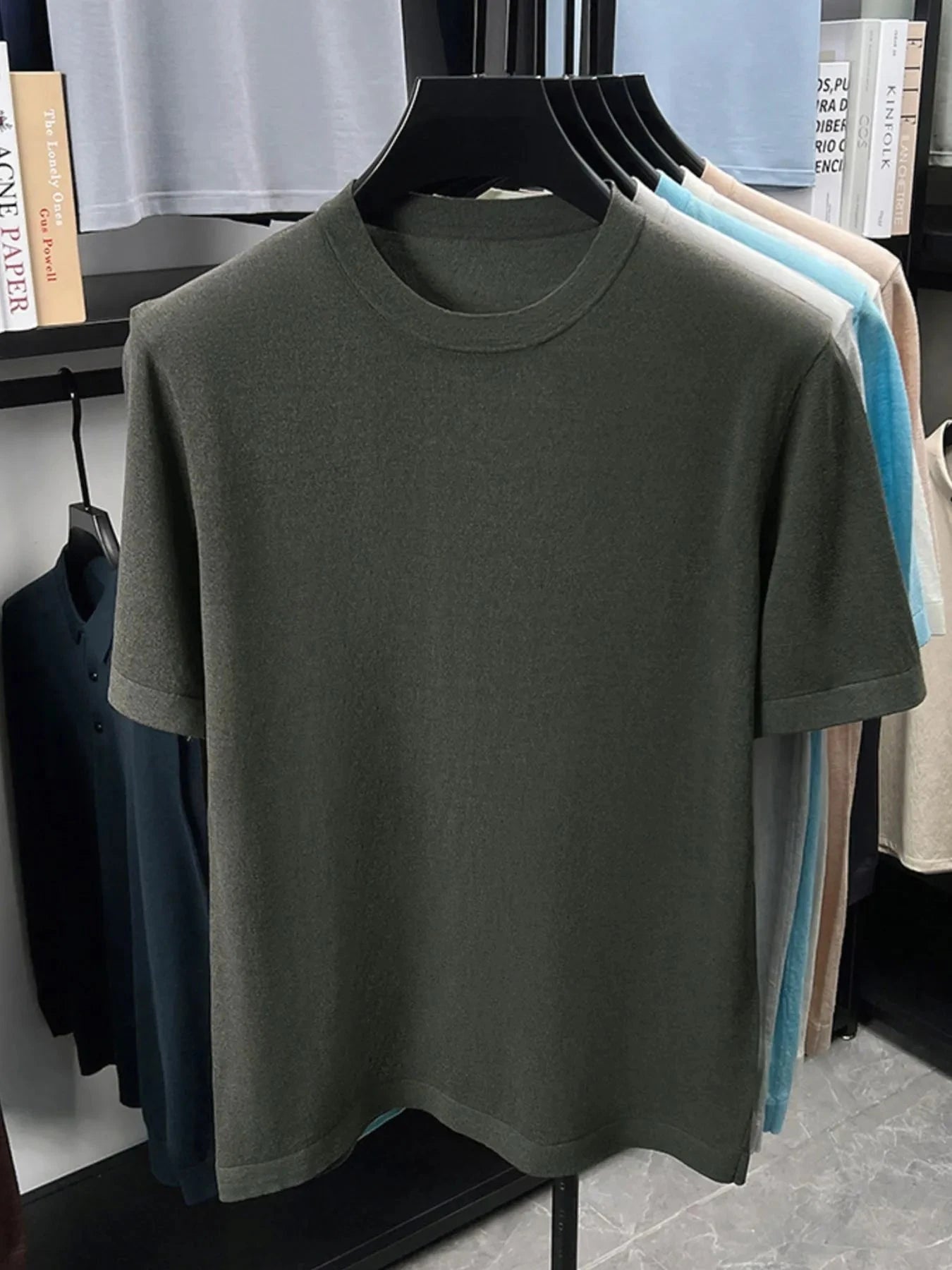Men's Plus Size Round Neck Short Sleeve T-Shirt Olive / M