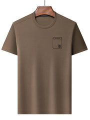 Men's Plus Size Round Neck Short Sleeve T-Shirt Taupe / M
