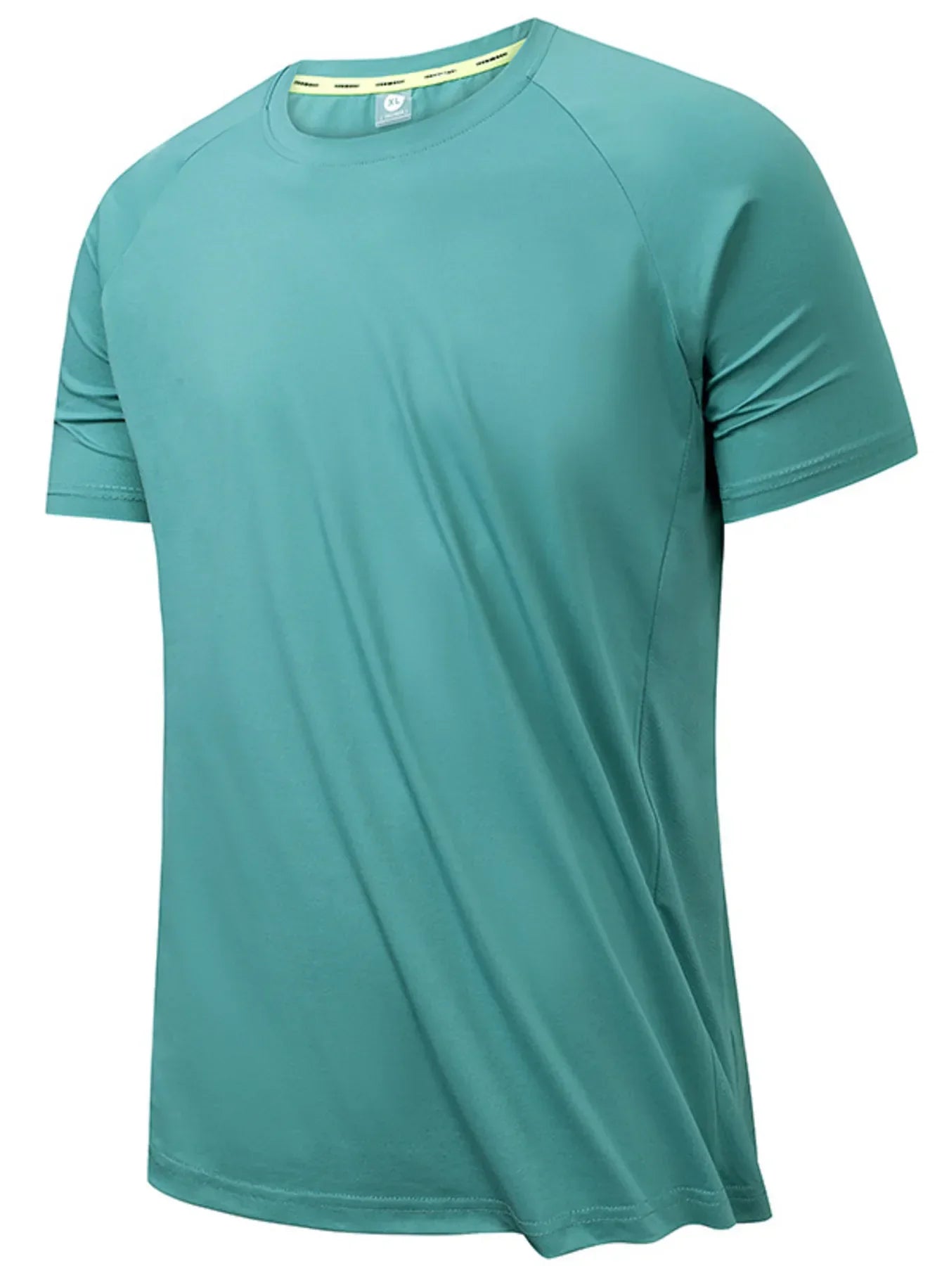 Men's Plus Size Round Neck Short Sleeve T-Shirt Teal / M