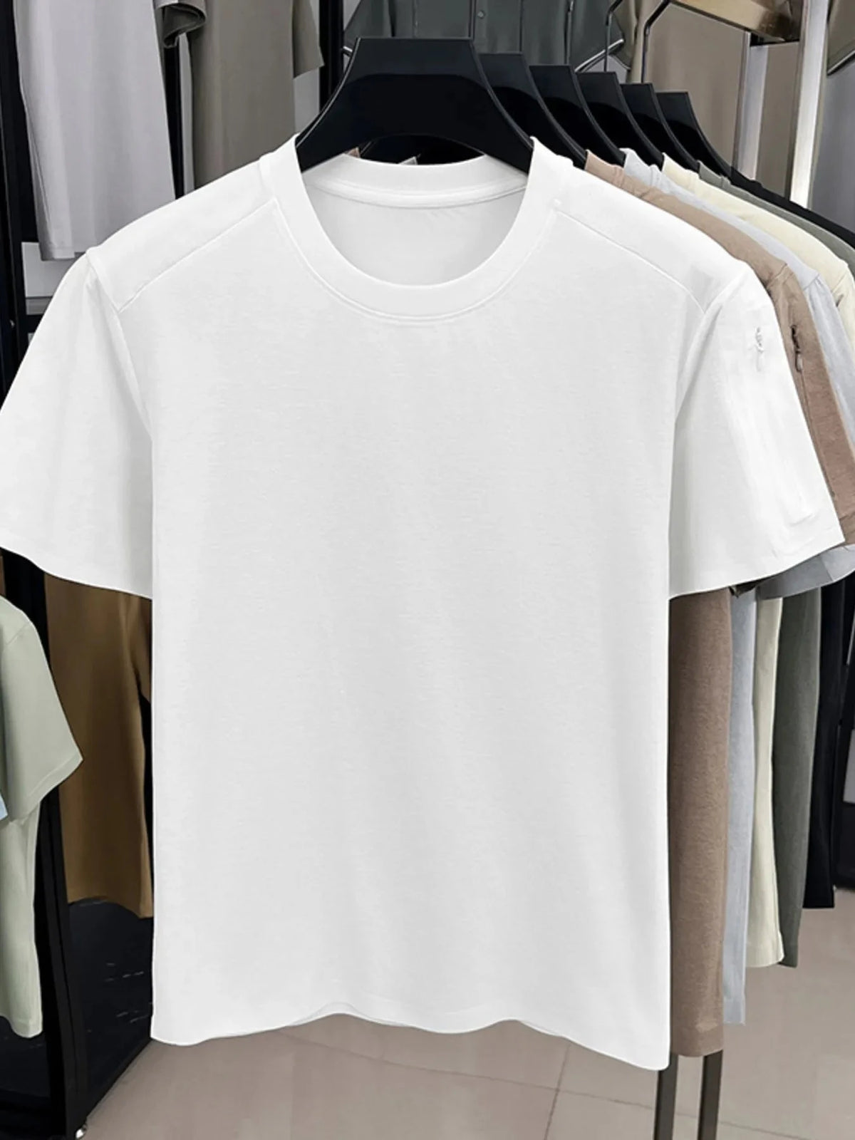 Men's Plus Size Round Neck Short Sleeve T-Shirt White / M