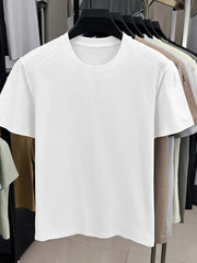 Men's Plus Size Round Neck Short Sleeve T-Shirt White / M