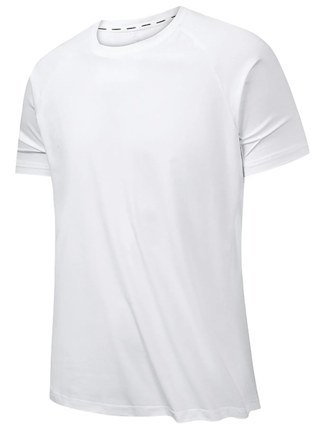 Men's Plus Size Round Neck Short Sleeve T-Shirt White / M