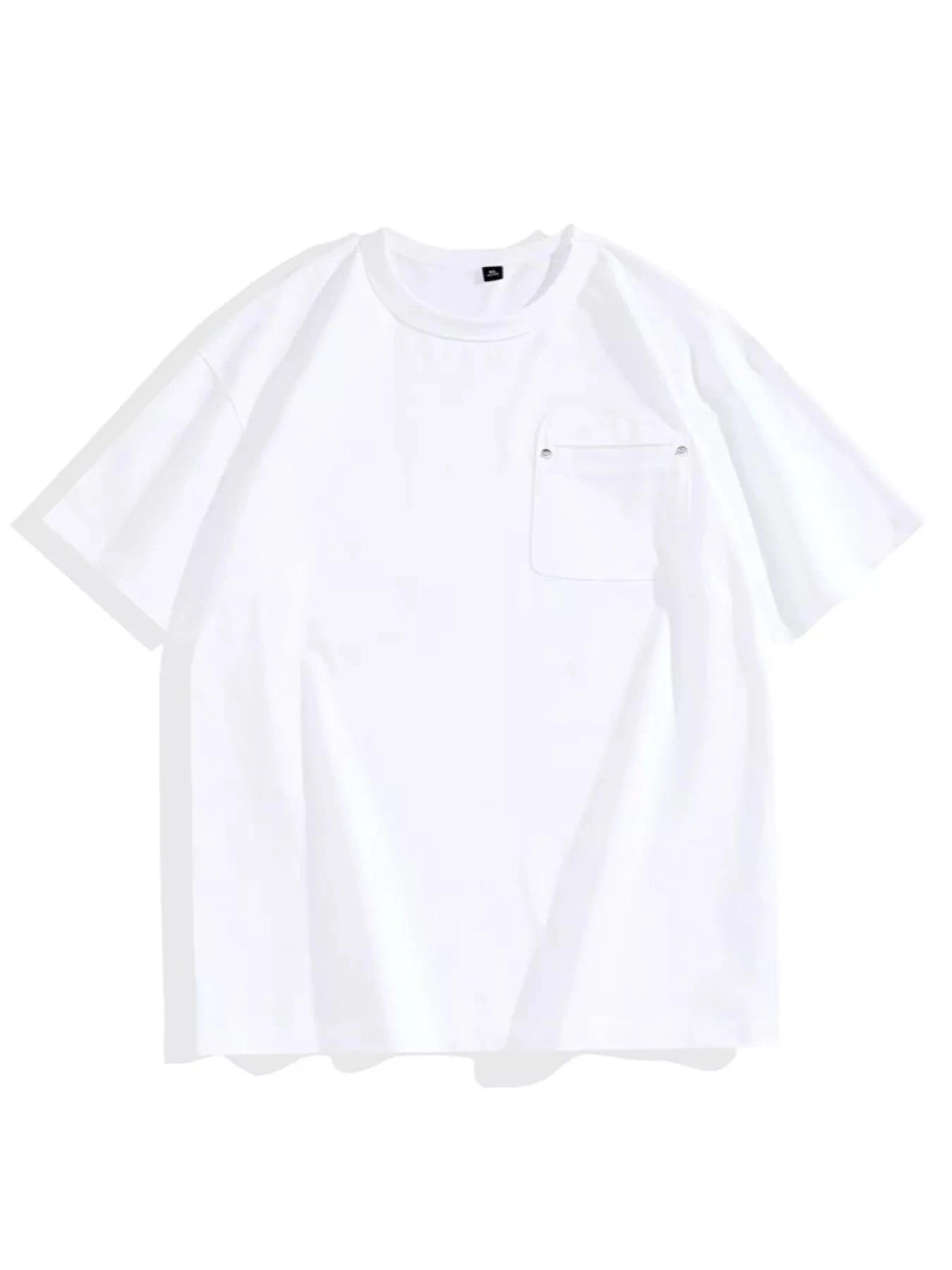 Men's Plus Size Round Neck Short Sleeve T-Shirt White / M