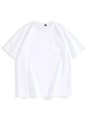 Men's Plus Size Round Neck Short Sleeve T-Shirt White / M